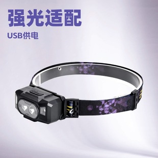 Ningbo Weisen Lighting Factory Rechargeable Camping Fishing Head-Mounted Lighting Dual Light Source White Yellow Light Induction Headlight