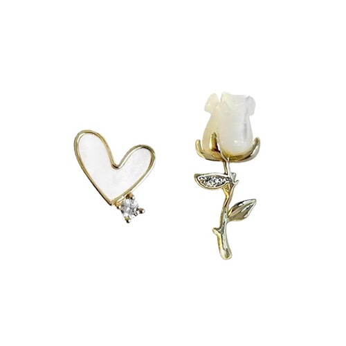 Simple temperament and compact S925 silver needle niche high-end pearl inlaid diamond love earrings small earrings for women wholesale