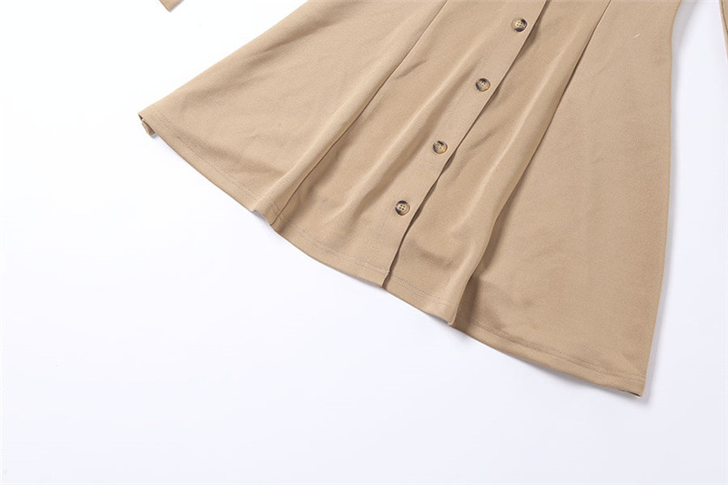 Long-Sleeved Lapel Slim Single-Breasted Shirt Dress NSSS108069