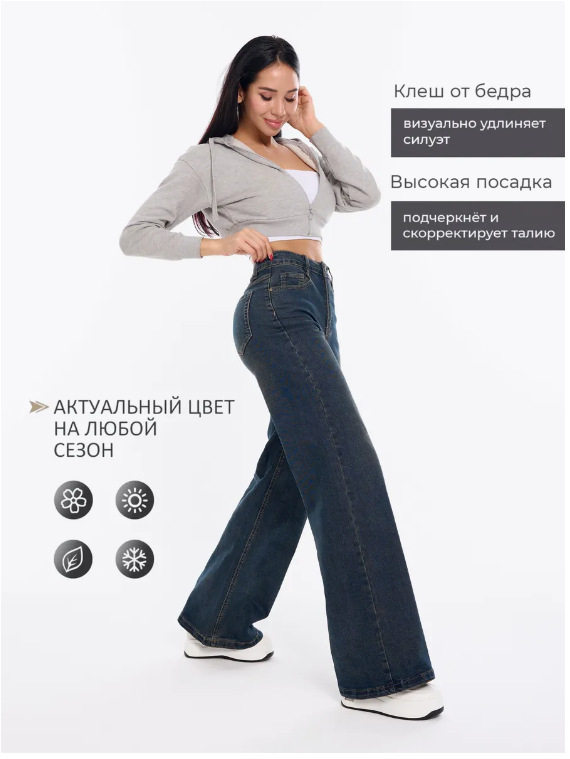 俄罗斯服装外贸牛仔裤女2025新款阔腿裤秋装跨境OZON/WB一件代发|undefined