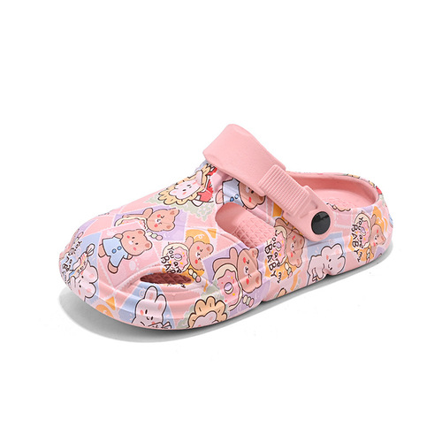 Summer New Children's Hole Shoes for Boys, Cartoon Cute Indoor Home Shoes for Girls, Slides for Outdoor Wear, Beach Shoes