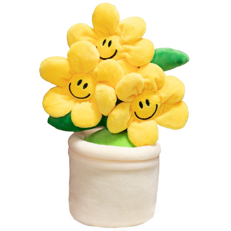 Decoración de flores de sol de peluche decoración del hogar en línea muñeca de cintura muñeca creativa de plantas muñecas en maceta