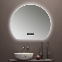 半圓形智能浴室鏡衛生間led燈防霧觸摸屏鏡梳妝台手掃感應衛浴鏡