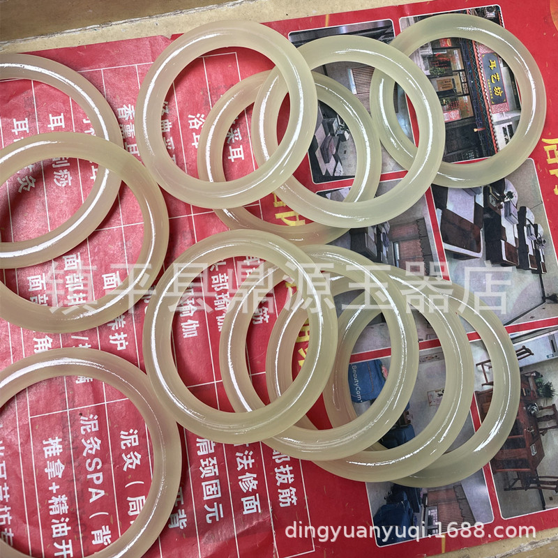 Ice-type white and green jade bracelet, natural Afghan jade women's slim round cat's eye beauty bracelet, Hetian jade color jade bracelet