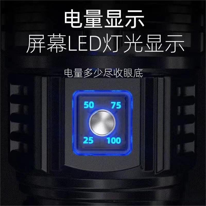 Montañismo linterna fuerte luz recargable de larga duración resistencia durable al aire libre Super brillante correa de mano linterna de doble uso