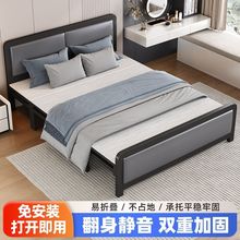 折叠床双人床家用单人午休午睡铁床简易加固出租屋成人便携板床