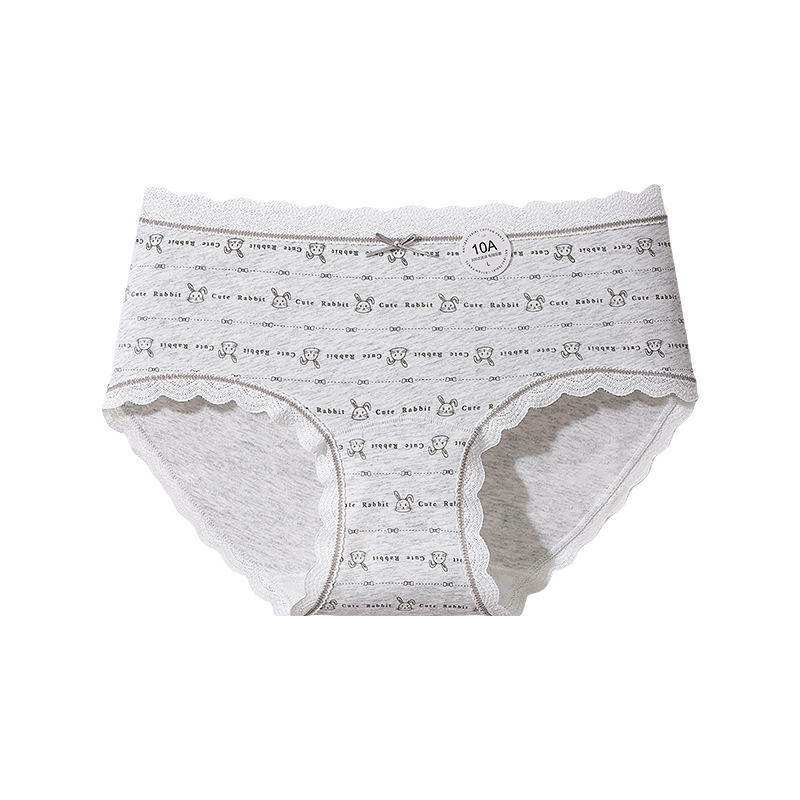 Pantalones de algodón suaves impresas de algodón para niñas de cintura media antibacteriana 10A entrepierna larga transpirable sin marcas de algodón para niñas