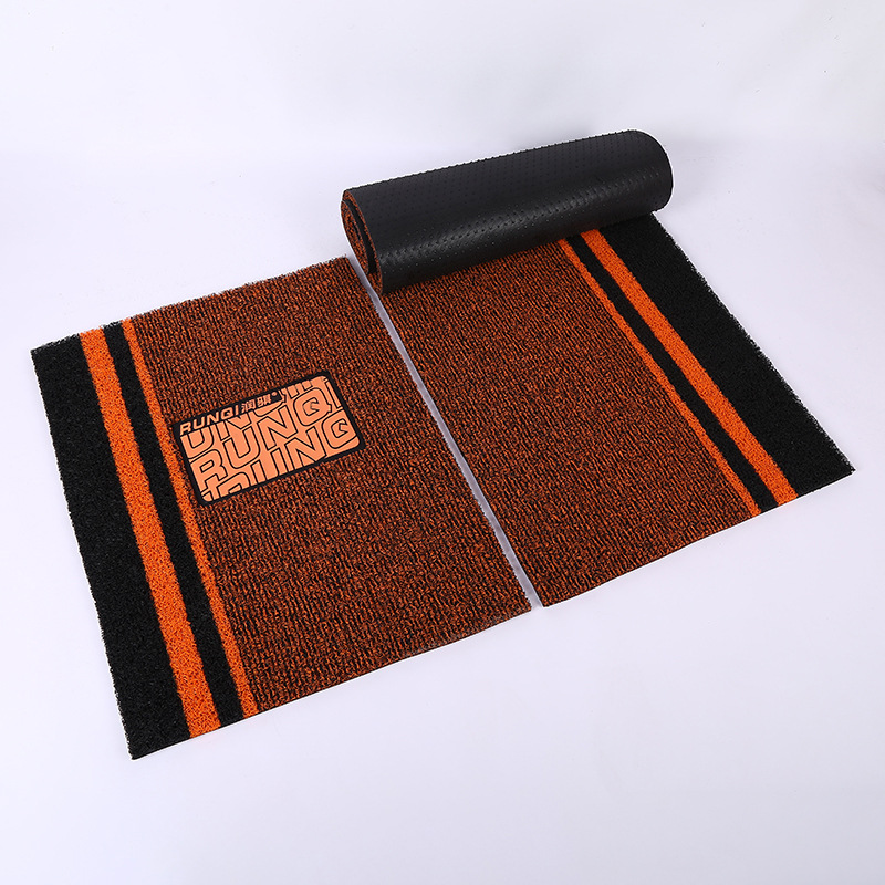 Floor Mat Set | Universal Universal Foot Pad - 18mm-striped-black-orange-latex-pedal