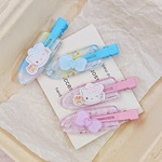 双层卡通小猫格纹蝴蝶结化妆夹发卡碎发刘海夹侧边夹发饰头饰