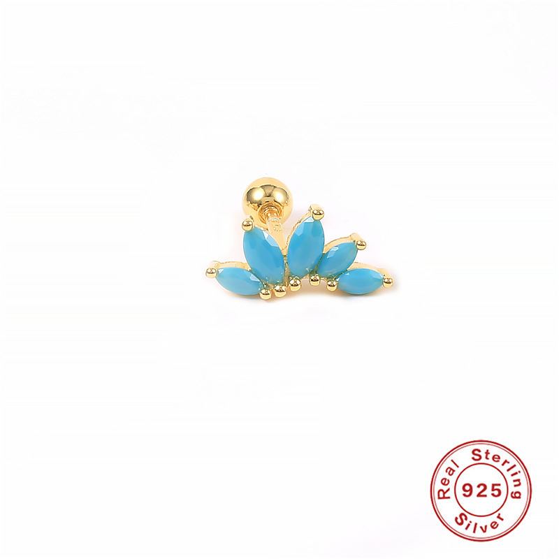 3g Weight Zircon Inlay Material Ear Studs Classification 1 Piece Quantity Daily Occasion 925 Sterling Silver Material Geometric Pattern Women'S Gender Plating Design Fashion Style 1 Piece Ear Cartilage Rings & Studs Fashion Geometric 925 Sterling Silver Plating Zircon 11