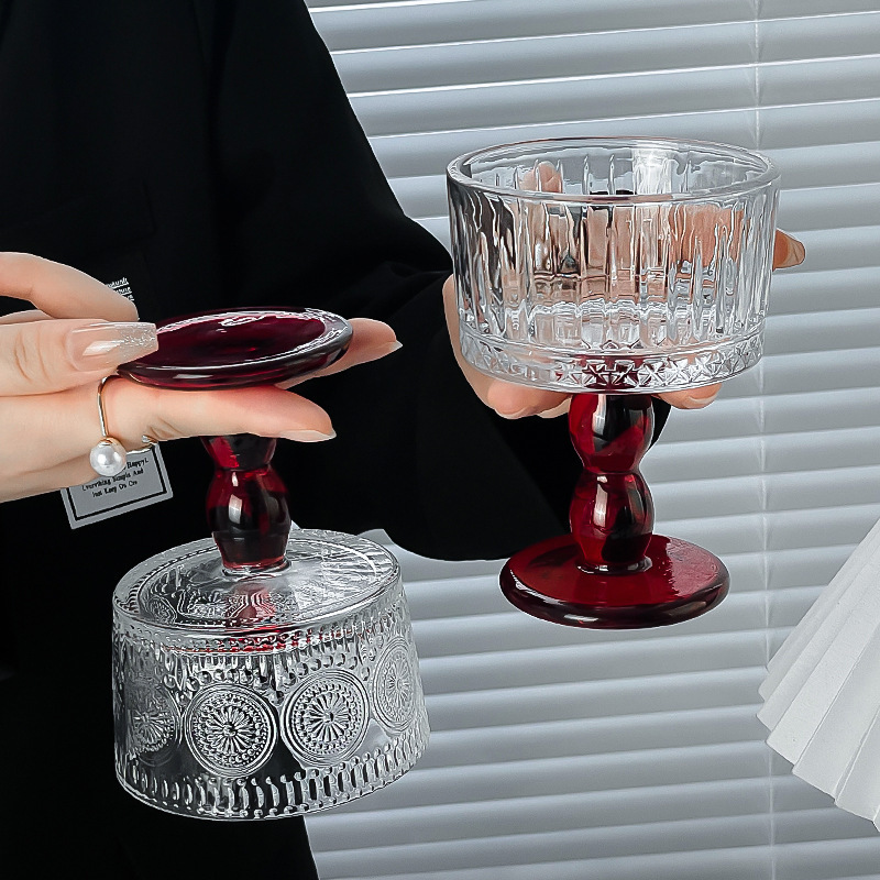 Nicho sensación de atmósfera copa de vino medieval copa de vidrio de pie alto copa de champán copa de vino tinto sensación alta copa de helado de viento