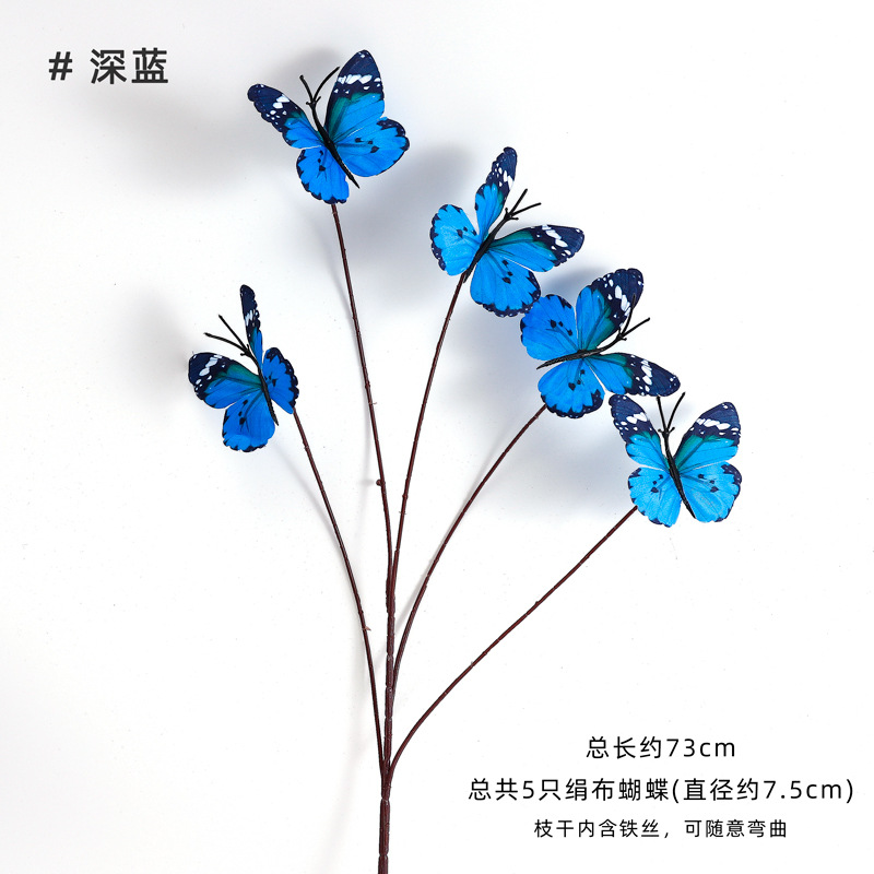 Xiyu imitación de flores 5 mariposas materiales de embalaje de ramo de flores decorativas para el hogar floristas materiales DIY hechos a mano