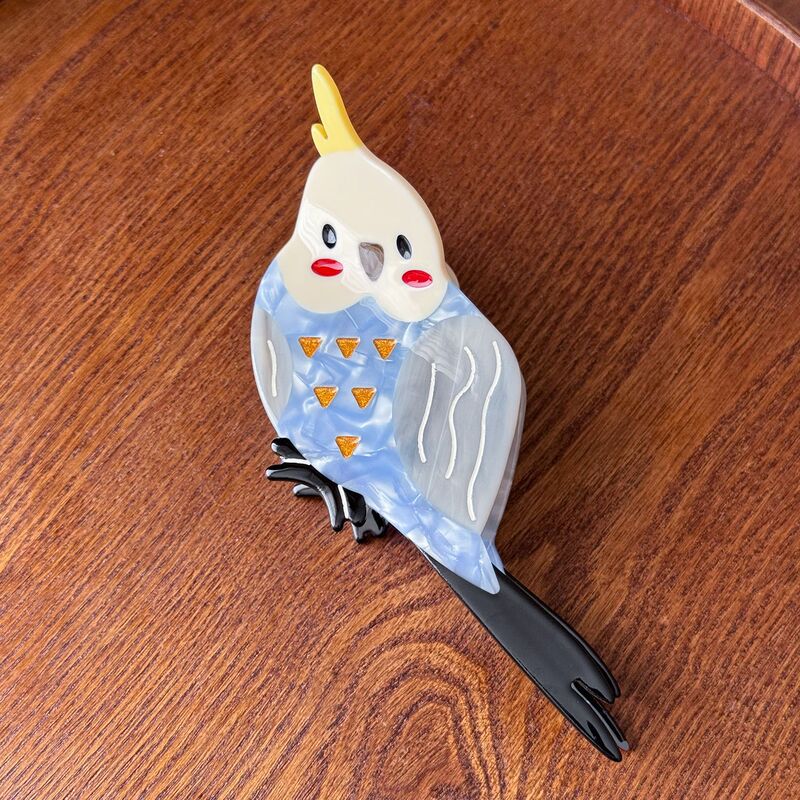 デザインされた漫画の動物の鳥アセテートヘアピン、多用途でかわいいヘアクリップ、後頭部のシャーククリップヘアアクセサリー|undefined