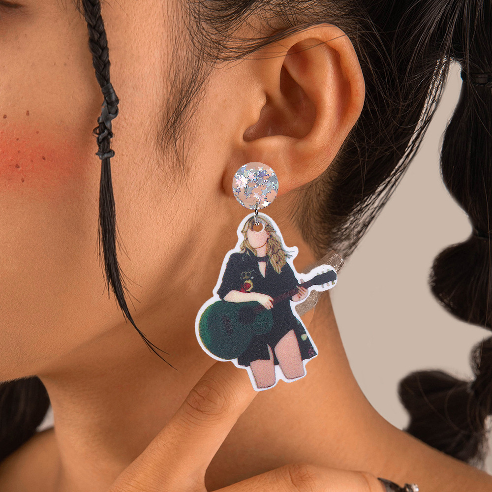 Acrylic Material 1 Pair Cute Human Arylic Drop Earrings