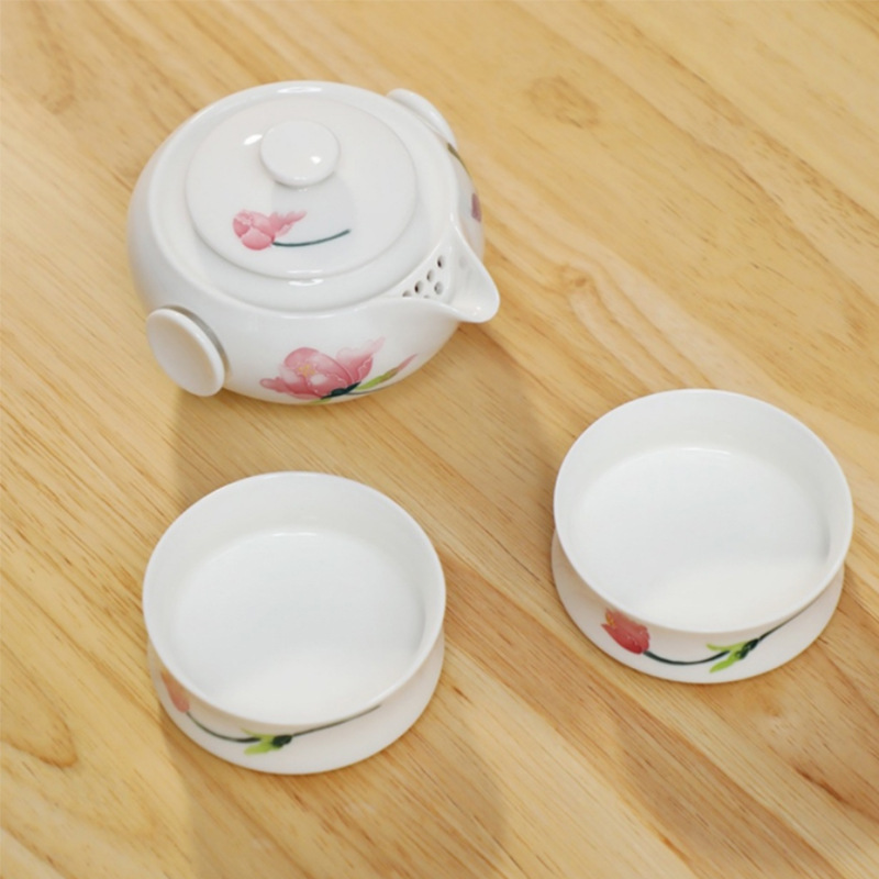 손으로 그린 풀 스프링 하트 영양 더블 컵 그룹 (옷감 가방을 보내)