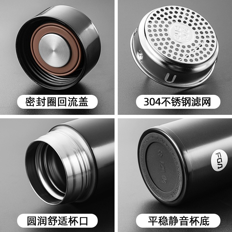 Fuguang taza de aislamiento hombre taza de agua de gran capacidad taza de impresión de taza de escritura portátil de negocios taza de café caja de regalo