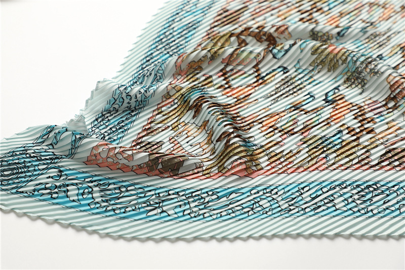 Square Pleated Diamond Simulation Silk Scarf For Women_voghion.com