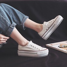 啄木鸟厚底帆布女鞋，休闲增高瑞安k型，2025春、夏、秋新款，小