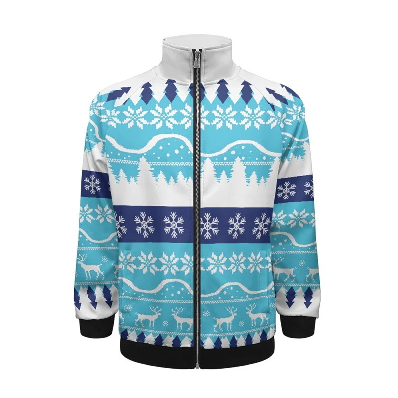 Temperamento colorido impresión digital 3d ventas directas de fábrica comercio exterior versión coreana de la chaqueta de cuello alto con cremallera delgada MF10