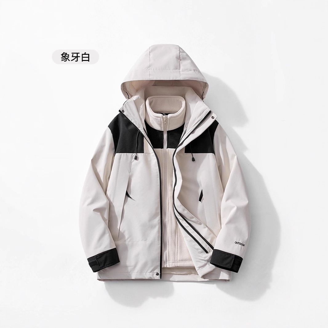 2025 Outdoor Jacket for Men and Women, Detachable Embroidered Patchwork, Autumn/Winter Camping, Mountaineering, Waterproof, Windproof, Trendy