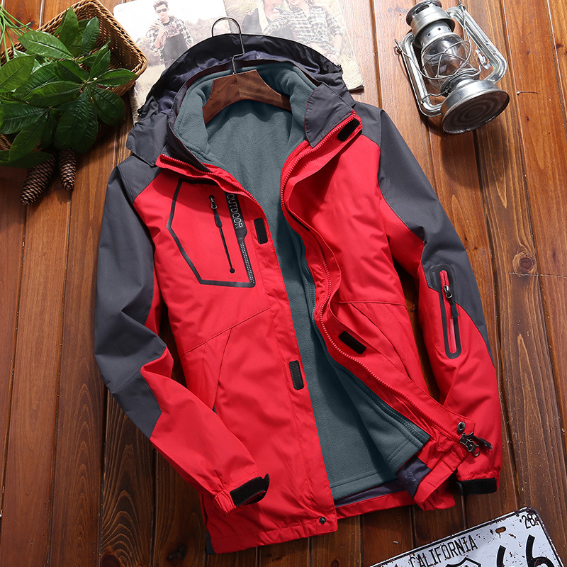 Hombres y mujeres de dos piezas a prueba de viento impermeable al aire libre deportes forro polar chaqueta montañismo ropa al por mayor