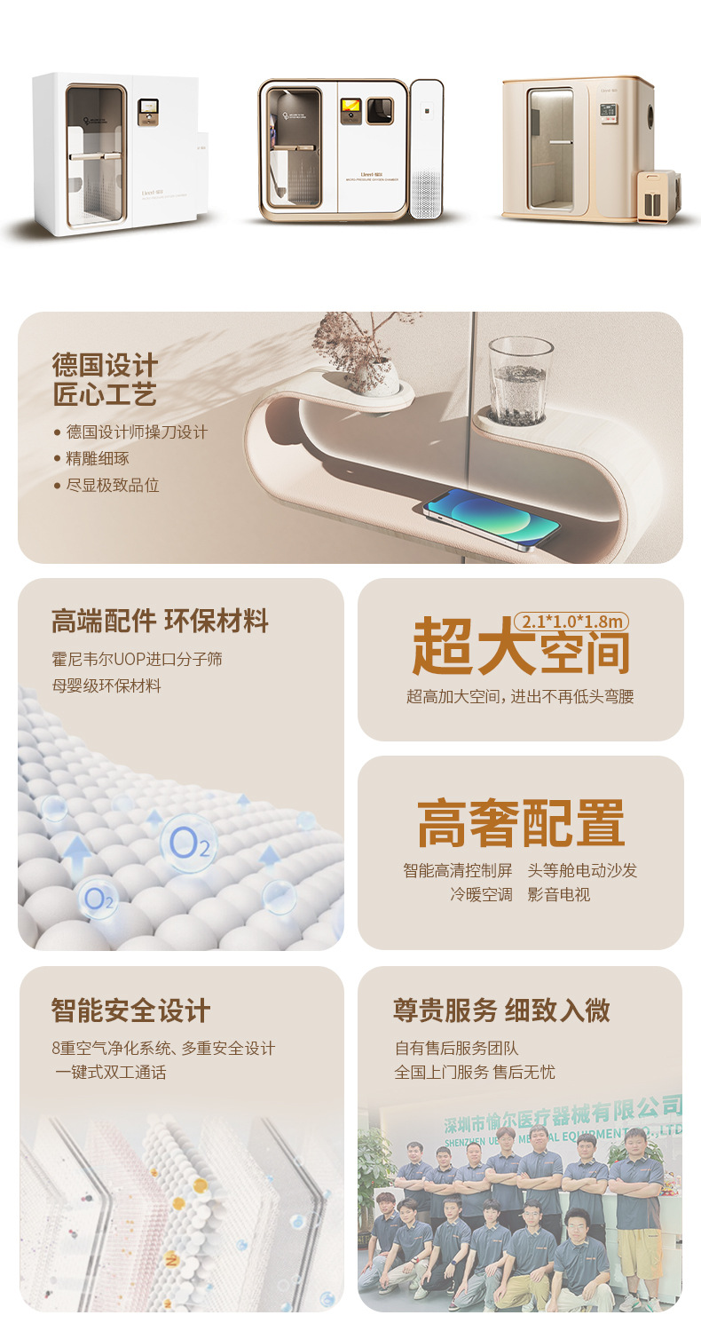 愉尔智能高压氧舱民用家庭会所吸氧高原微压富氧舱单人硬体房型舱-阿里巴巴