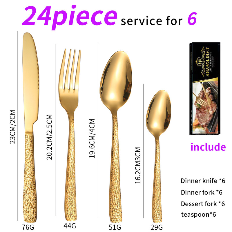 アマゾン角柄蛇紋ステンレス食器20/40点セットギフトボックスホテル西食器ステーキナイフフォークスプーン|undefined