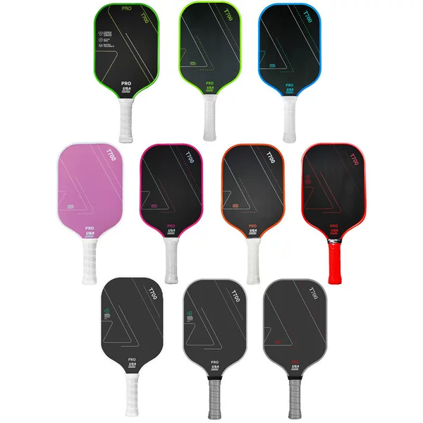 T700 Factory Direct Sales Fabric-Textured Matte Carbon Fiber Pickleball Racket Popular Green Pickleballpaddie16
