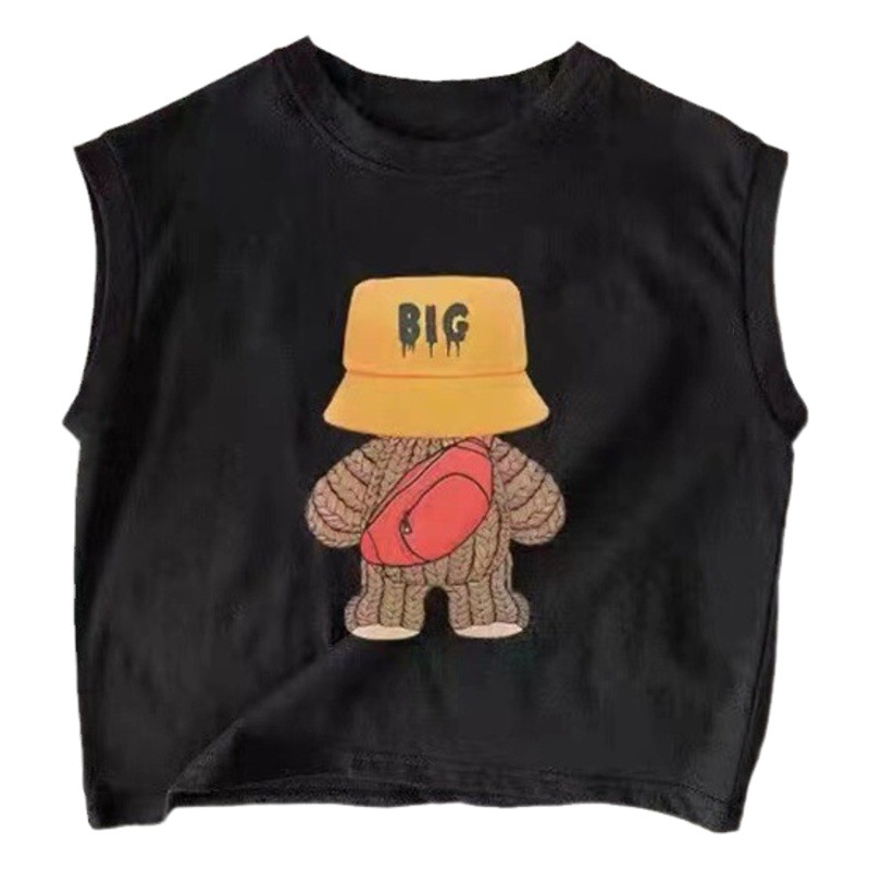 Nuevo 100% algodón chaleco pequeño y mediano bebé chaleco camiseta niños y niñas delgada Linda sin mangas superior