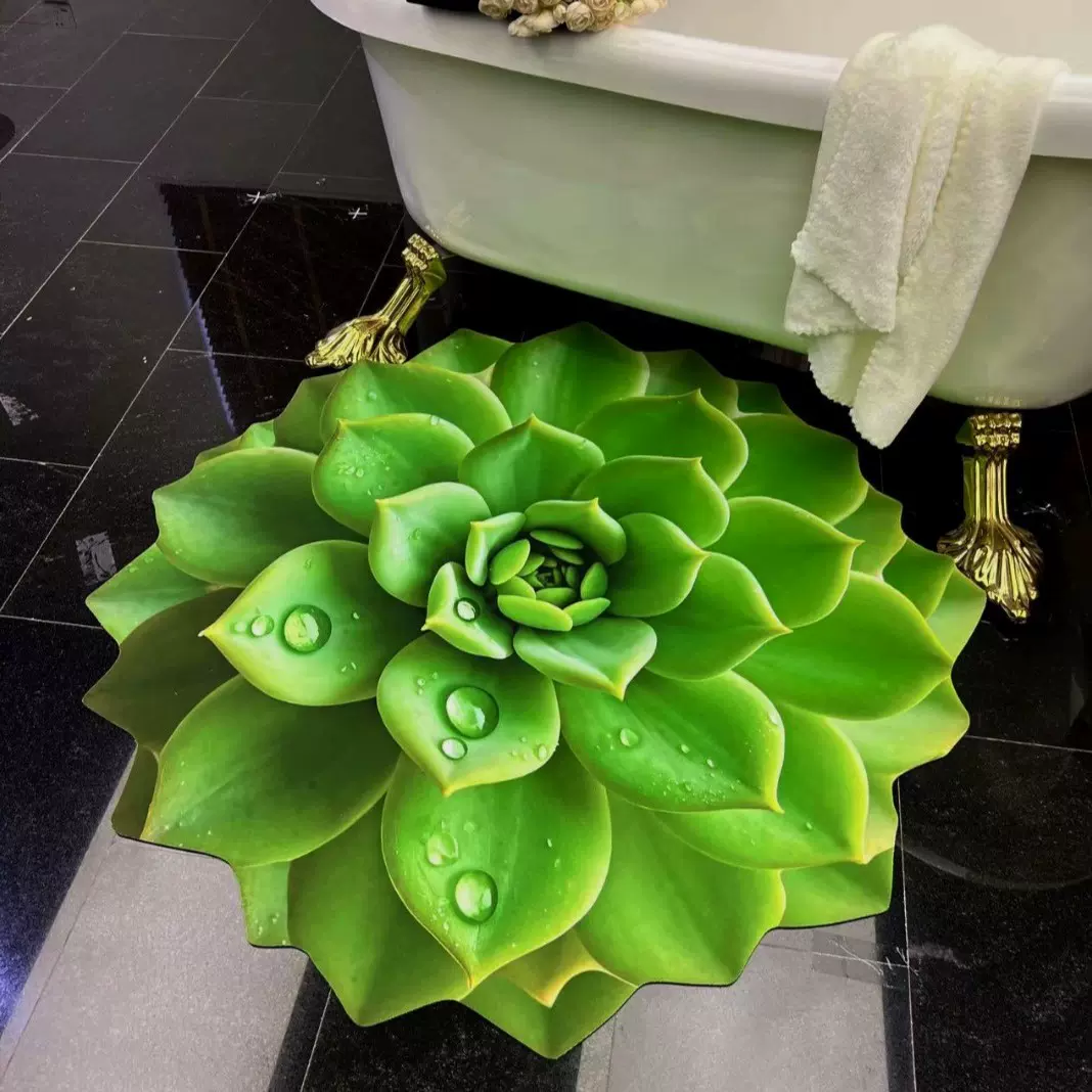 3D立体硅藻泥地垫吸水防滑浴室脚垫家用厨房地垫客厅卧室装饰地毯