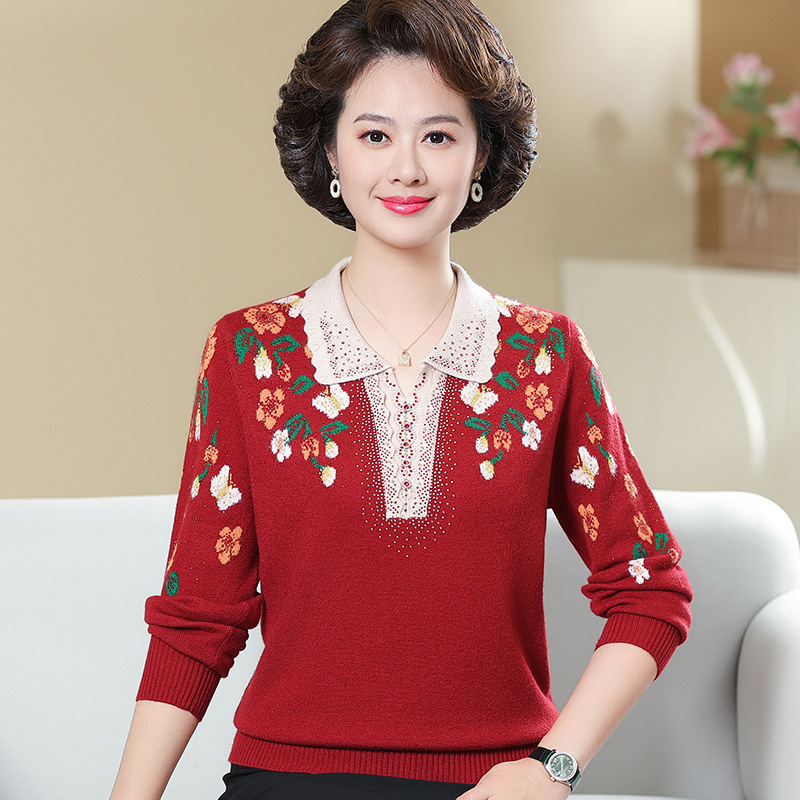 E5938 1000K ÁO LEN NỮ TAIRYA ÁO LEN MÙA XUÂN THU ĐÔNG TRUNG NIÊN KÍN CỔ THỜI TRANG NỮ G03 SẢN PHẨM MỚI