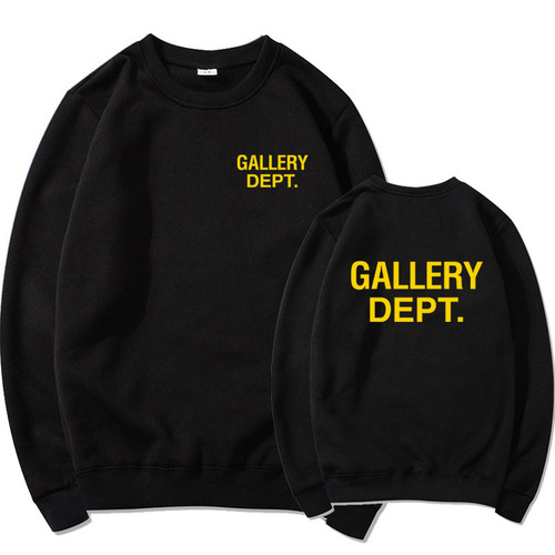 GALLERY DEPT Streetwear Letter Print Fleece Crew Neck Hoodie for Men and Women High Street Loose Hoodie