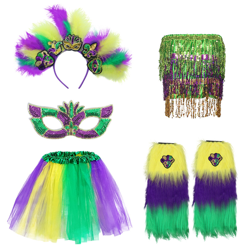 TK nuevo producto brasileño Mardi Gras máscara de sequillas para el pecho danza del vientre personaje falda de busto falda de bordilla