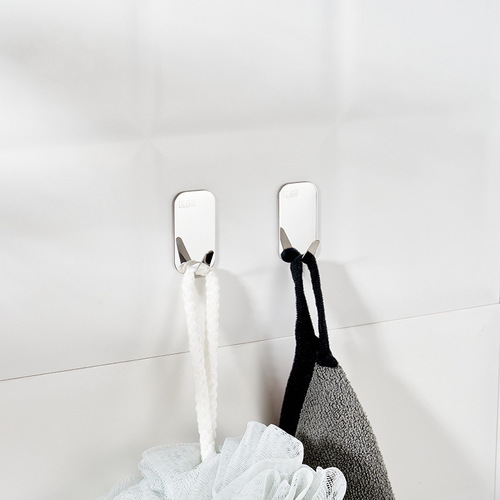 Japan KM.212. Rectangular stainless steel sticky hook bathroom hook sticky hook small size 4 pack