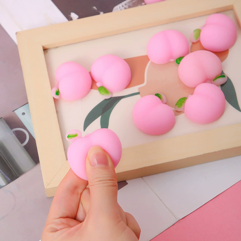 3D squishy персик стресс-игрушка, мягкая резиновая антистрессовая сжатие, милый круглый 5×6×2.5 см