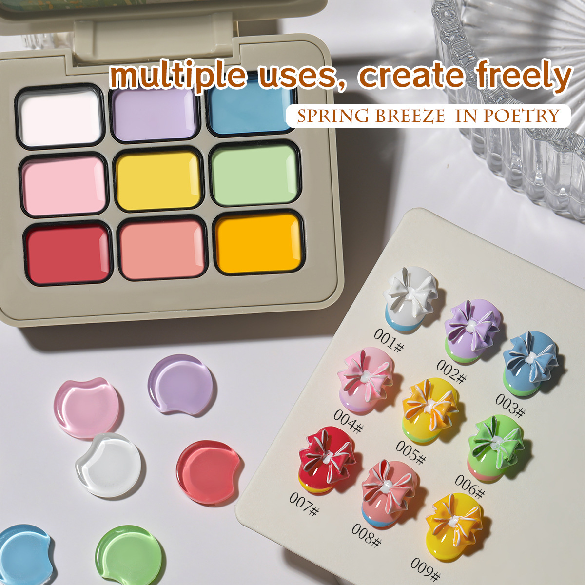 Paleta de Gel de Uñas Sólido de 9 Colores de Secado
