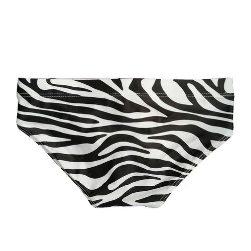  New Men's Swimming Briefs Zebra Pattern Low Waist Sexy Replaceable Cup Tethered Quick-Drying Swimming Briefs Beach Shorts