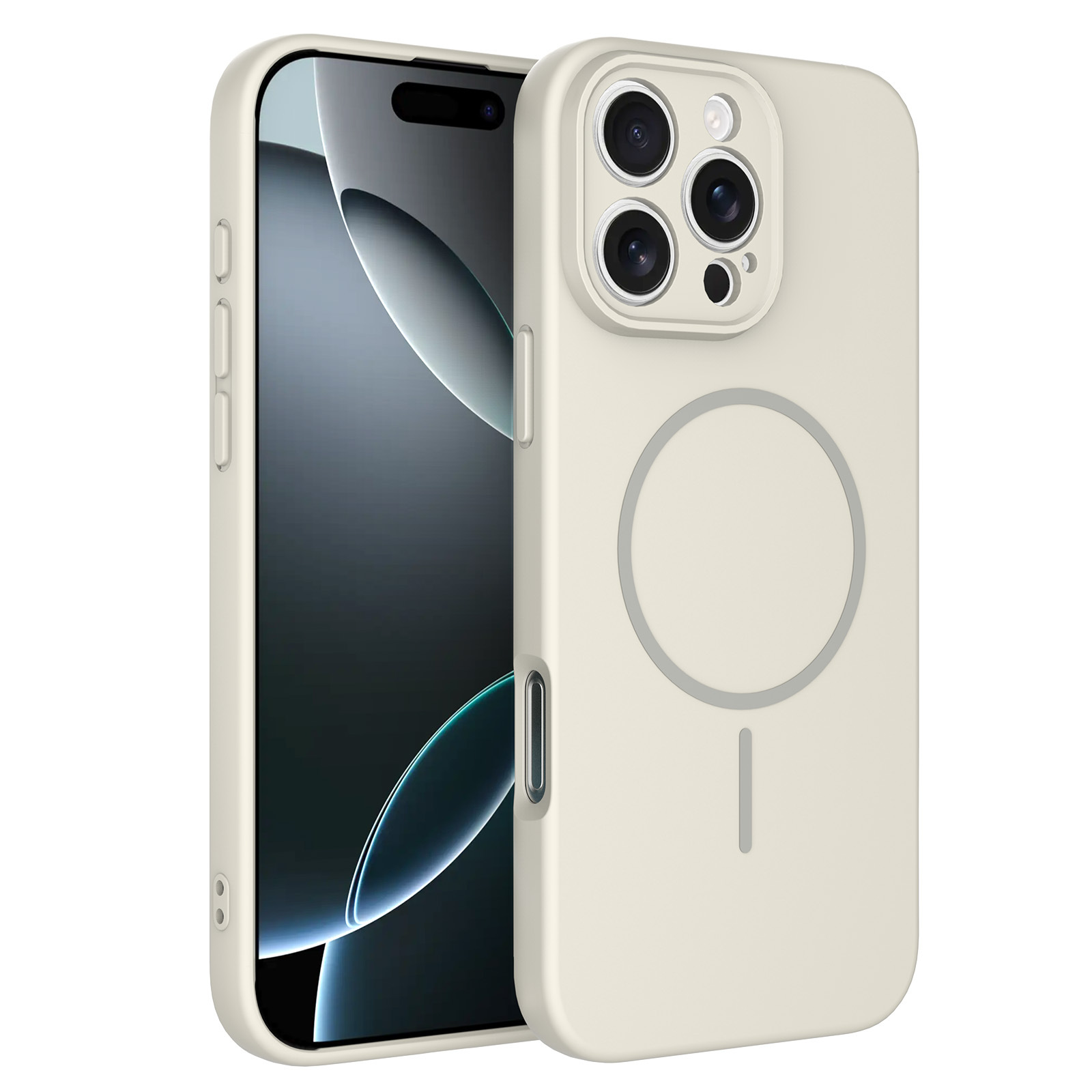 Magsafe para Apple 16 ProMax elegante caja de color sólido TPU + PC fina bobina N52 todo incluido