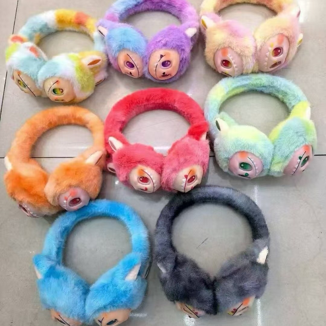 新款拉布布毛绒捂子冬季保暖耳罩式时尚卡通玩偶抗风防冻防寒耳套