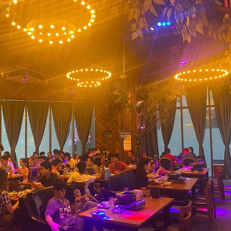 Viento industrial música bar lámpara de restaurante candela loft círculo circular creativo círculo de ingeniería de luces personales