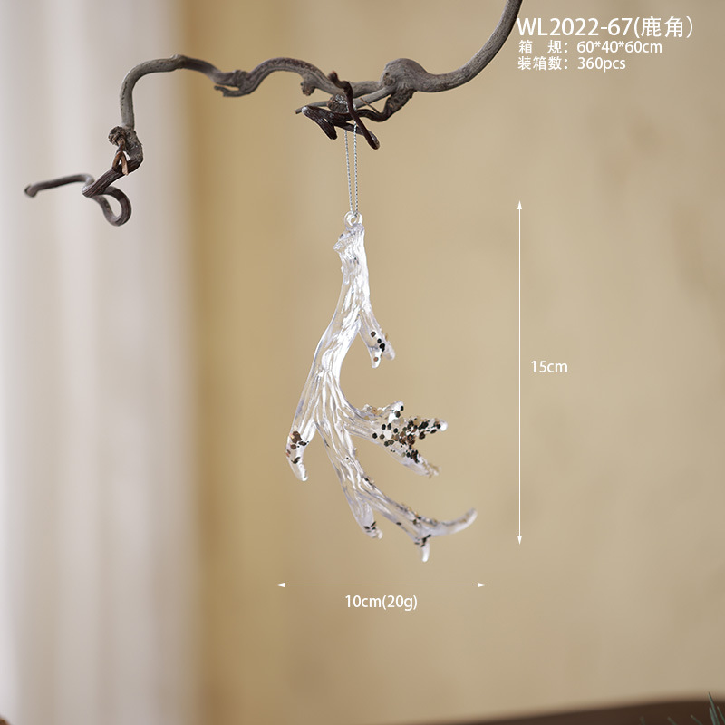 Nuevos productos transfronterizos transparentes copo de nieve acrílico decoraciones de árbol de Navidad guirnaldas bolsas de regalo colgante diseño accesorios colgante