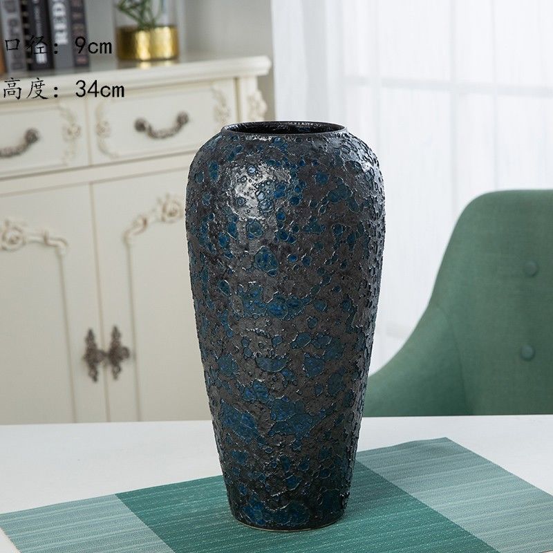 Jingdezhen nuevo jarrón de cerámica china planta maceta de flores de cerámica vintage flor seca sala de estar decoración moderna simple estricta