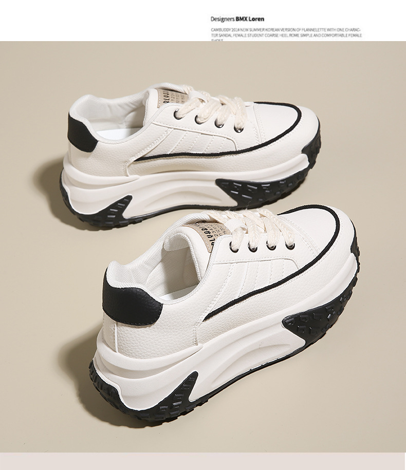 Women's Platform Running Sneakers Korean Style Height Increasing_voghion.com