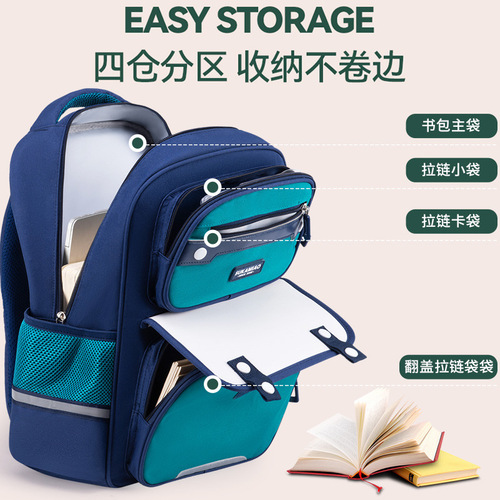 Children's schoolbags nylon primary school students' schoolbags compact Shaodong schoolbags burden-reducing spine protection lightweight children's backpack wholesale