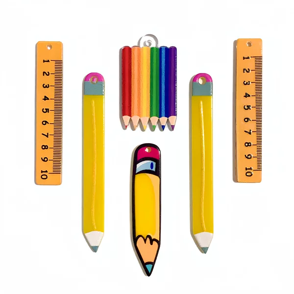 Cross-border European and American Teachers' Day Colorful Brush Acrylic Earrings Accessories DIY Earrings Pendant Decoration Accessories