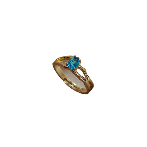 [Real gold plating] Temperament and high-end zircon super flash ring for women with adjustable opening and simple internet celebrity ins