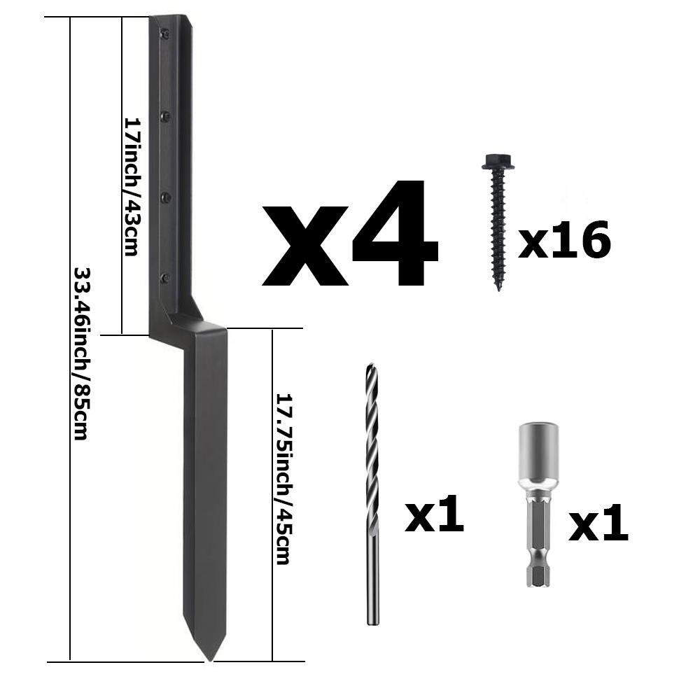 Kit de Anclaje de Reparación de Postes para Cercas y Jardín