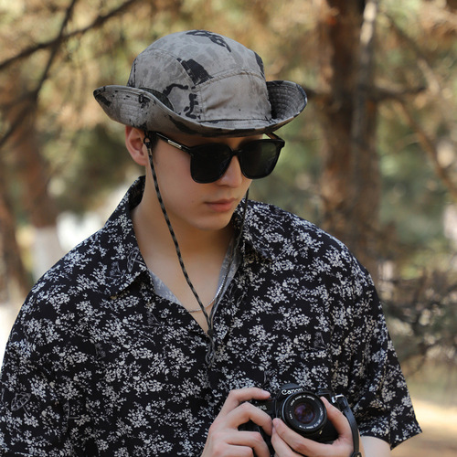 Large size and large head circumference hat for men, summer outdoor jungle hiking fishing cap, quick-drying sun protection hat, lightweight