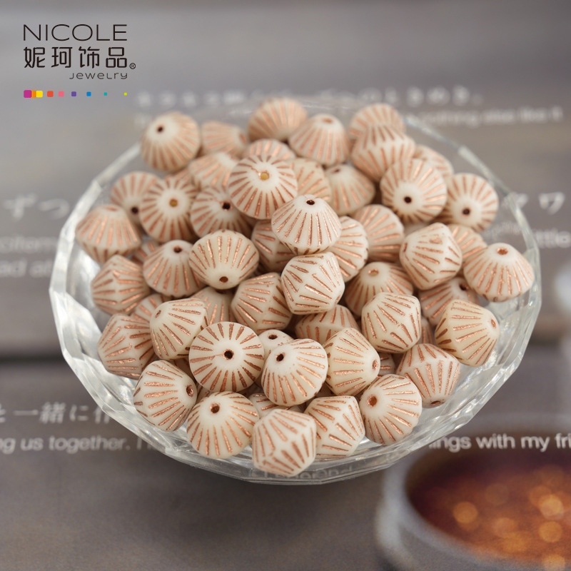 Importado checo Baosha cuentas de linterna de vidrio con cuentas hechas a mano Pulsera de 11mm accesorios de material de bricolaje alrededor de 100 piezas