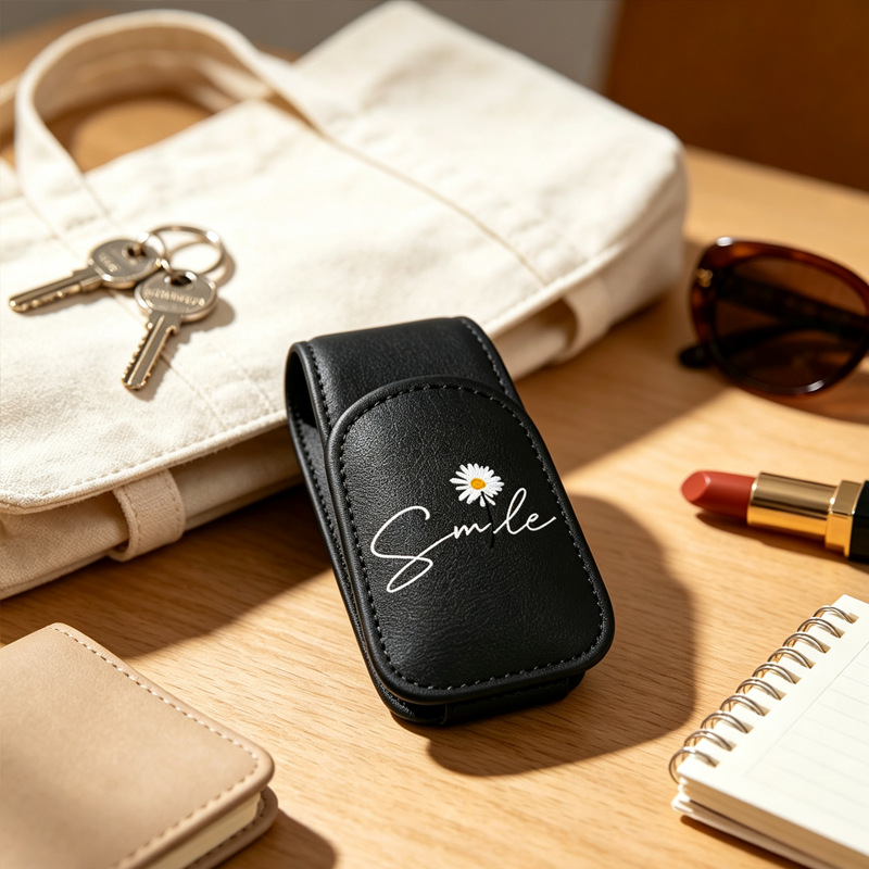 White Daisy Car Glasses Clip, Car Sun Visor Storage Organizer, Multifunctional Sunglasses Case and Ticket Holder